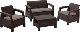 Комплект мебели Корфу сет (Corfu set) коричневый - серо-бежевый * в Копейске - kopejsk.ok-mebel.com | фото