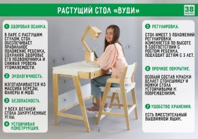 Комплект растущий стол и стул с чехлом 38 попугаев «Вуди» (Белый, Белый, Беж) в Копейске - kopejsk.ok-mebel.com | фото