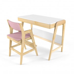Комплект растущий стол и стул с чехлом 38 попугаев «Вуди» (Белый, Береза, Розовый) в Копейске - kopejsk.ok-mebel.com | фото