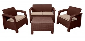 Комплект уличной мебели Yalta Premium Terrace Set (Ялта) шоколадый (+подушки под спину) в Копейске - kopejsk.ok-mebel.com | фото