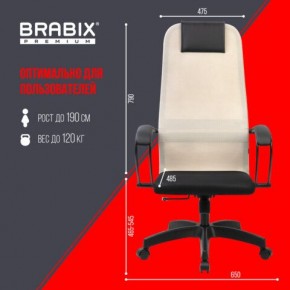 Кресло BRABIX PREMIUM "Ultimate EX-800" пластик, плотная двойная сетка Х2, черное/бежевое, 532916 в Копейске - kopejsk.ok-mebel.com | фото 6