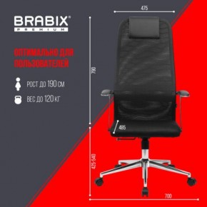 Кресло BRABIX PREMIUM "Ultimate EX-801" хром, плотная двойная сетка Х2, черное, 532917 в Копейске - kopejsk.ok-mebel.com | фото 7