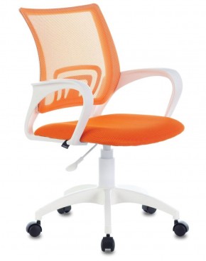 Кресло BRABIX "Fly MG-396W", пластик белый, сетка, оранжевое, 532401, MG-396W_532401 в Копейске - kopejsk.ok-mebel.com | фото