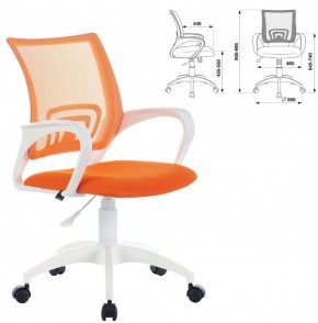 Кресло BRABIX "Fly MG-396W", пластик белый, сетка, оранжевое, 532401, MG-396W_532401 в Копейске - kopejsk.ok-mebel.com | фото 2