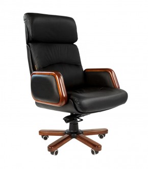 Кресло для руководителя CHAIRMAN 417 (Натуральная кожа) Черное в Копейске - kopejsk.ok-mebel.com | фото 1