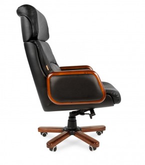 Кресло для руководителя CHAIRMAN 417 (Натуральная кожа) Черное в Копейске - kopejsk.ok-mebel.com | фото 3
