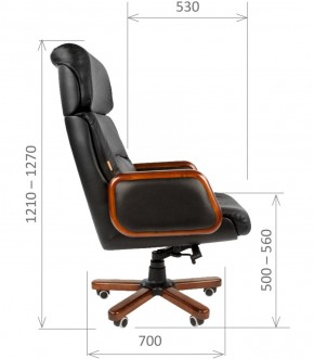 Кресло для руководителя CHAIRMAN 417 (Натуральная кожа) Черное в Копейске - kopejsk.ok-mebel.com | фото 5
