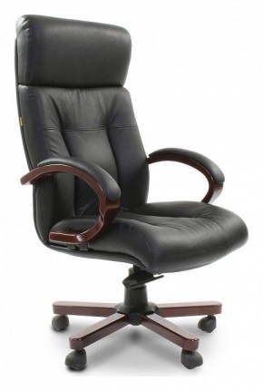 Кресло для руководителя Chairman 421 черный/орех темный, черный в Копейске - kopejsk.ok-mebel.com | фото