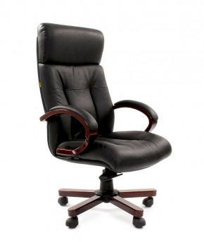Кресло для руководителя CHAIRMAN  421 (Натуральная кожа) Черное в Копейске - kopejsk.ok-mebel.com | фото 1