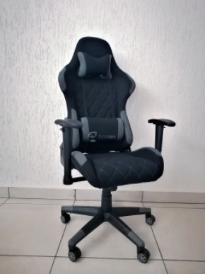 Кресло геймерское Barneo K-51 (черная ткань серые вставки) в Копейске - kopejsk.ok-mebel.com | фото