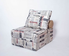 Кресло-кровать-пуф бескаркасное Прайм (Газета) в Копейске - kopejsk.ok-mebel.com | фото