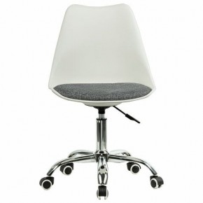 Кресло стул BRABIX "Eames MG-310 CH", хром, пластик белый, ткань серая, 532924 в Копейске - kopejsk.ok-mebel.com | фото