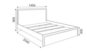 Кровать 1.4 М16 Стандарт с настилом Беатрис (Орех гепланкт) в Копейске - kopejsk.ok-mebel.com | фото