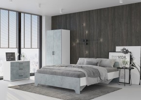 Кровать 1,6 VICTOR + основание (Белый-Бетон) в Копейске - kopejsk.ok-mebel.com | фото 4