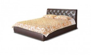 Кровать 1600 Флоренция в к/з "Классик 307 коричневый" (серия Норма) + основание + опоры в Копейске - kopejsk.ok-mebel.com | фото