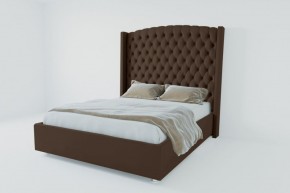 Кровать Берлин ЛЮКС с ПМ 1200 (экокожа коричневая) в Копейске - kopejsk.ok-mebel.com | фото 2