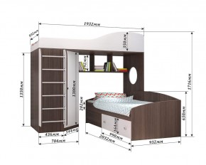 Кровать-чердак Кадет 2 с металлической лестницей в Копейске - kopejsk.ok-mebel.com | фото 2