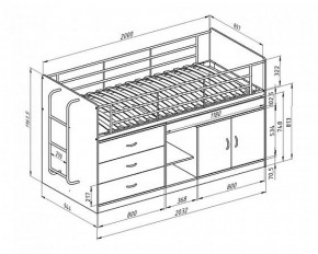 Кровать-чердак "Дюймовочка-6"  Белый/Розовый в Копейске - kopejsk.ok-mebel.com | фото 2