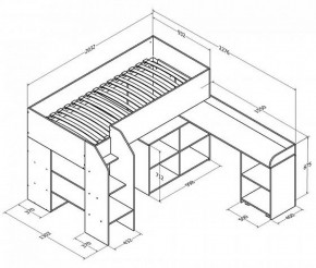 Кровать-чердак "Теремок-2" Дуб молочный/Розовый в Копейске - kopejsk.ok-mebel.com | фото 3