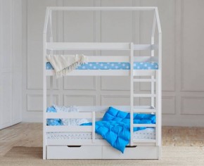 Кровать-домик двухъярусная 80*160 Белый в Копейске - kopejsk.ok-mebel.com | фото 5
