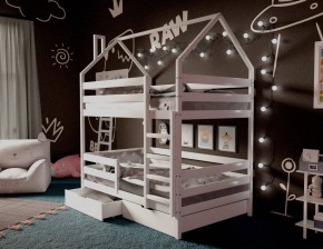 Кровать-домик двухъярусная 80*190 Белый в Копейске - kopejsk.ok-mebel.com | фото