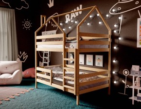 Кровать-домик двухъярусная 80*190 без покраски в Копейске - kopejsk.ok-mebel.com | фото 2
