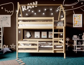 Кровать-домик двухъярусная 80*190 без покраски в Копейске - kopejsk.ok-mebel.com | фото 3