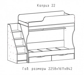 КАПРИЗ-22 Кровать двухъярусная 800 настил ЛДСП в Копейске - kopejsk.ok-mebel.com | фото 2