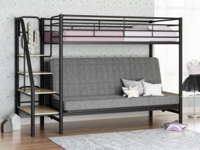 Кровать двухъярусная с диваном "Мадлен-3" (Черный/Серый) в Копейске - kopejsk.ok-mebel.com | фото