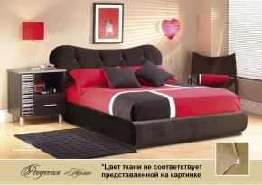 Кровать Феодосия 1600 со стразами в к/з "Классик 307 коричневый" (серия Норма) +основание +ПМ в Копейске - kopejsk.ok-mebel.com | фото