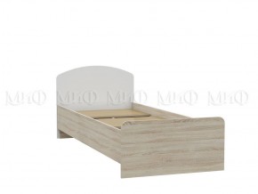 МАРТИНА Кровать 800 с настилом ЛДСП (Белый глянец/дуб сонома) в Копейске - kopejsk.ok-mebel.com | фото