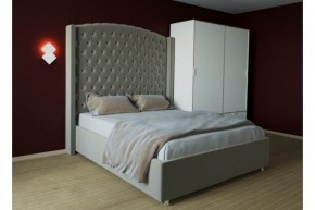 Кровать Версаль ЛЮКС с ПМ 1200 (велюр серый) в Копейске - kopejsk.ok-mebel.com | фото
