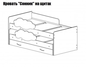 Кровать выкатная Соник на щитах (800*1600) с бортиком + ящик в Копейске - kopejsk.ok-mebel.com | фото 2