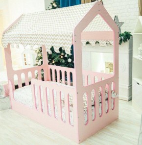 Кровать-домик без ящика 800*1600 (Розовый) в Копейске - kopejsk.ok-mebel.com | фото 1