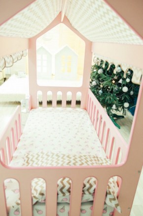 Кровать-домик без ящика 800*1600 (Розовый) в Копейске - kopejsk.ok-mebel.com | фото 3