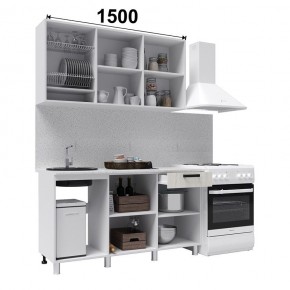 Кухня ДИОР 1500 (Белый/Дуб Крафт белый) в Копейске - kopejsk.ok-mebel.com | фото 2