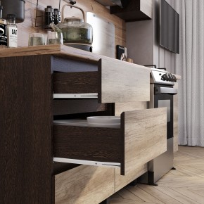 Кухня Энигма 1.6 м (венге/дуб каньон) в Копейске - kopejsk.ok-mebel.com | фото 2