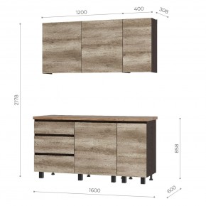 Кухня Энигма 1.6 м (венге/дуб каньон) в Копейске - kopejsk.ok-mebel.com | фото 5
