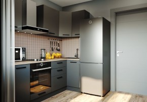 Кухня угловая Антрацит 2200х1000 (Стол. 38мм) в Копейске - kopejsk.ok-mebel.com | фото