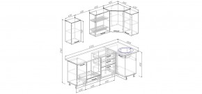Кухня угловая Антрацит 2200х1000 (Стол. 38мм) в Копейске - kopejsk.ok-mebel.com | фото 2
