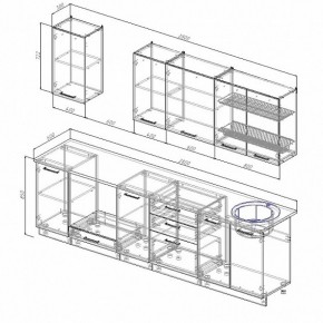 Кухонный гарнитур Антрацит 2800 (Стол. 26мм) в Копейске - kopejsk.ok-mebel.com | фото 2