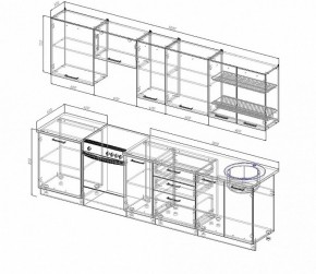 Кухонный гарнитур Жемчуг 3000 (Стол. 26мм) в Копейске - kopejsk.ok-mebel.com | фото 2