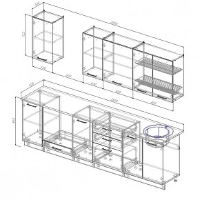 Кухонный гарнитур Капри 2800 (Стол. 38мм) в Копейске - kopejsk.ok-mebel.com | фото 2