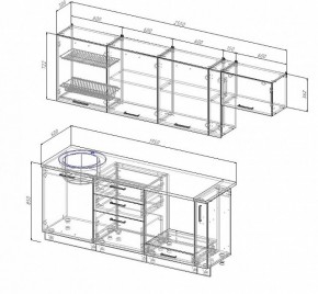 Кухонный гарнитур Лофт 2550 (Стол. 26мм) в Копейске - kopejsk.ok-mebel.com | фото 2