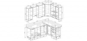 Кухонный гарнитур Меренга 2200*1600 h950 (Стол. 26мм) в Копейске - kopejsk.ok-mebel.com | фото 2
