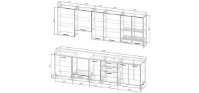 Кухонный гарнитур Санторини 3000 h950 (Стол. 26мм) в Копейске - kopejsk.ok-mebel.com | фото 2