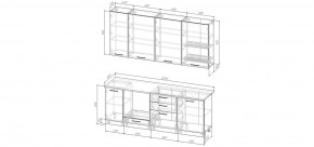 Кухонный гарнитур Смоки 2200 h950 (Стол. 38 мм) в Копейске - kopejsk.ok-mebel.com | фото 2