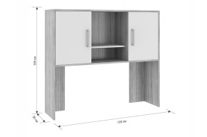 ЛАЙТ 2 Надстройка стола компьютерного (1200) дуб сонома в Копейске - kopejsk.ok-mebel.com | фото