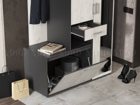 ЛИРА Прихожая ЛДСП (графит/дуб крафт белый) в Копейске - kopejsk.ok-mebel.com | фото 4