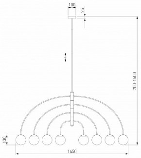 Люстра на штанге Eurosvet Cenacolo 30179/8 черный в Копейске - kopejsk.ok-mebel.com | фото 2